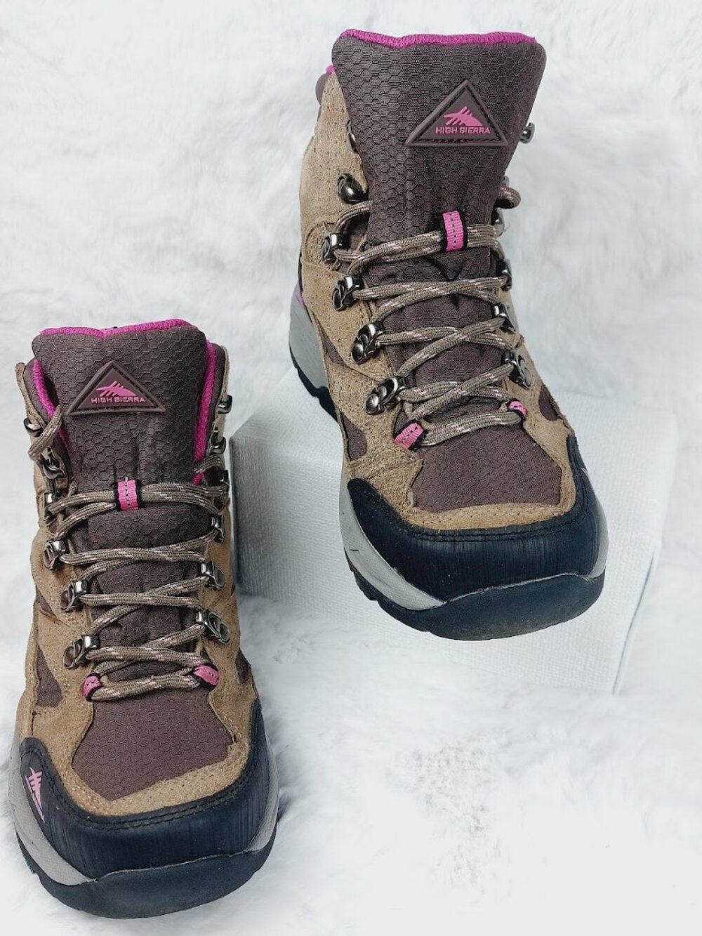 High Sierra Trekker Women's Brown Pink Lace-Up Waterproof Hiking Boots Size 7.5 - Picture 5 of 12